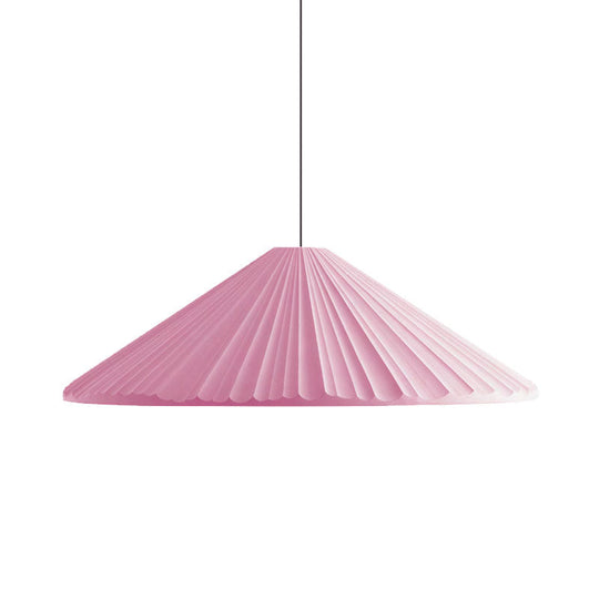 Nordic Style Ribbed Cone Pendant Light - White/Pink/Blue 1 Multiple Sizes Living Room Hanging Lamp