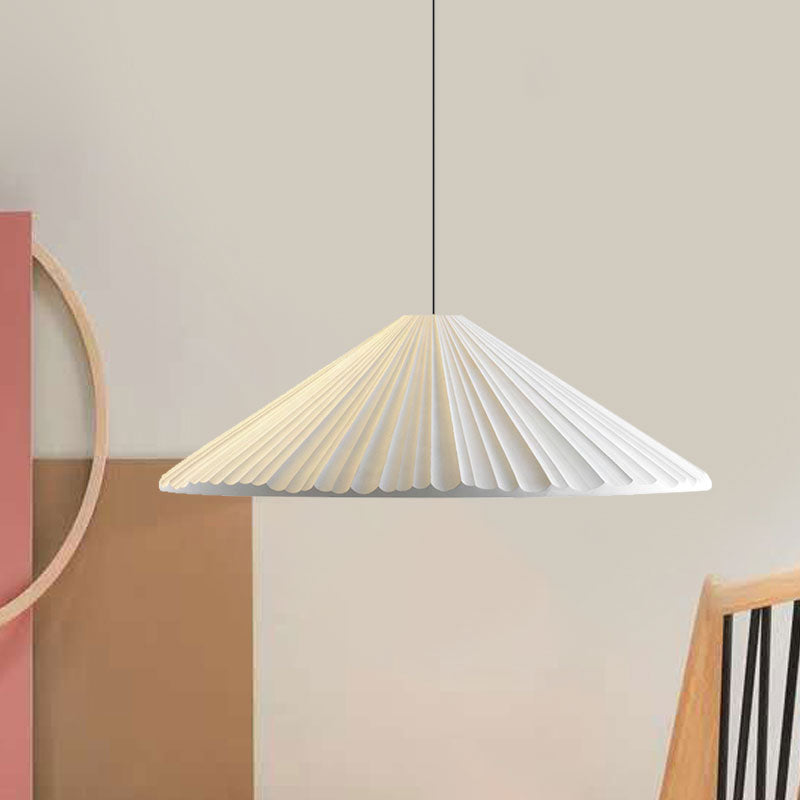 Nordic Style Ribbed Cone Pendant Light - White/Pink/Blue 1 Multiple Sizes Living Room Hanging Lamp