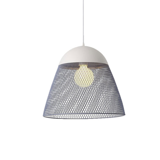 Wire Mesh Pendant Lamp with Dome Shade - Nordic Metallic Suspended Light in Blue/Green/Orange