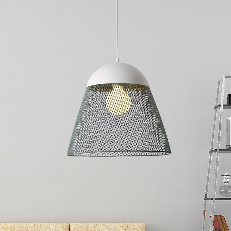 Wire Mesh Pendant Lamp with Dome Shade - Nordic Metallic Suspended Light in Blue/Green/Orange