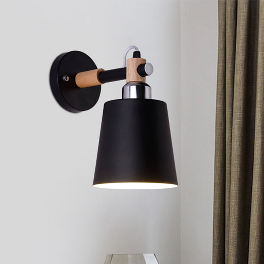 Nordic Monochrome Rotatable Wall Lamp With Empire Shade Ideal For Stairs