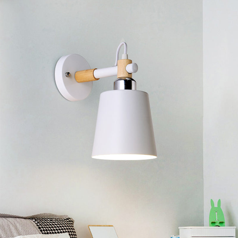 Nordic Monochrome Rotatable Wall Lamp With Empire Shade Ideal For Stairs