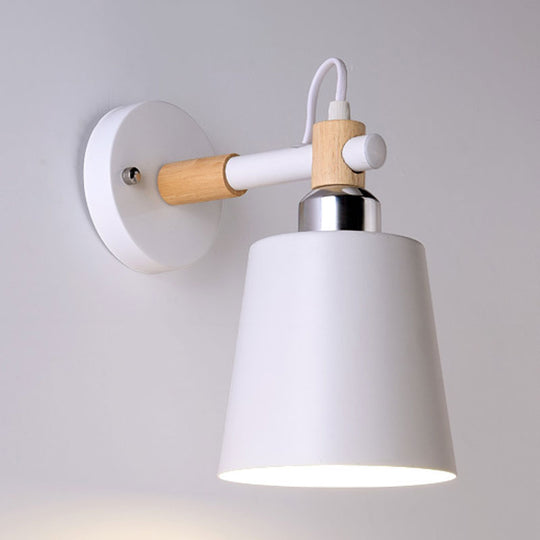 Nordic Monochrome Rotatable Wall Lamp With Empire Shade Ideal For Stairs