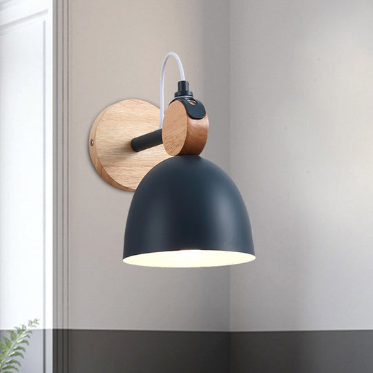 Metal Macaron Wall Sconce Lamp Shade For Kids Bedroom And Shop - Single Head Light