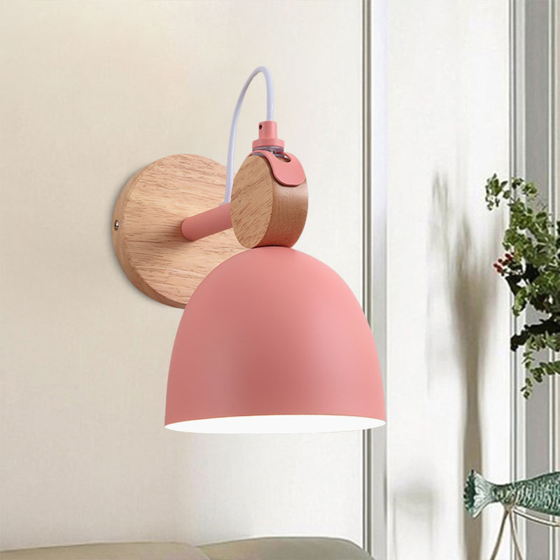 Metal Macaron Wall Sconce Lamp Shade For Kids Bedroom And Shop - Single Head Light