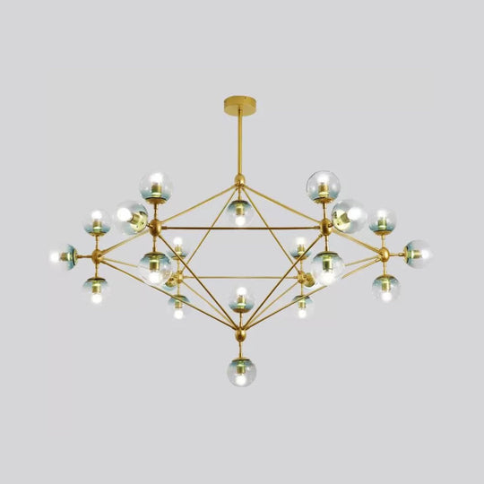 Contemporary Geometric Chandelier - Brass/Gold/Rose Gold 10/15/21 Lights Living Room Pendant