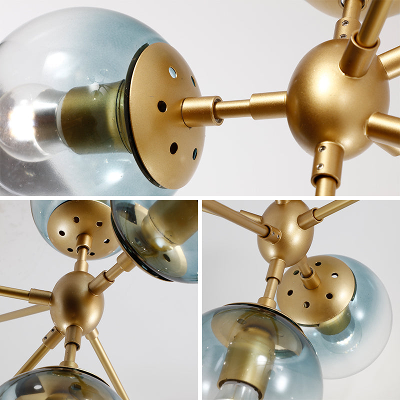 Contemporary Geometric Chandelier - Brass/Gold/Rose Gold 10/15/21 Lights Living Room Pendant