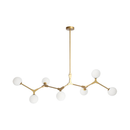 Modern Nordic Style Opal Glass Branch Hanging Lamp With Gold Chandelier Light - 5/6/7 Lights