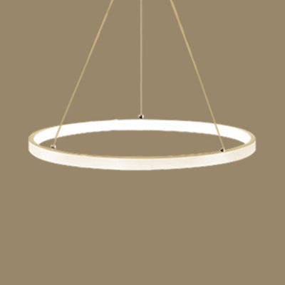 Modern Acrylic Led Ring Chandelier Pendant With 3/4/5 Lights - Black/White/Brown Ceiling Fixture In