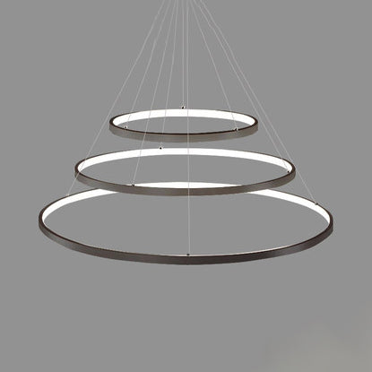 Modern Acrylic Led Ring Chandelier Pendant With 3/4/5 Lights - Black/White/Brown Ceiling Fixture In