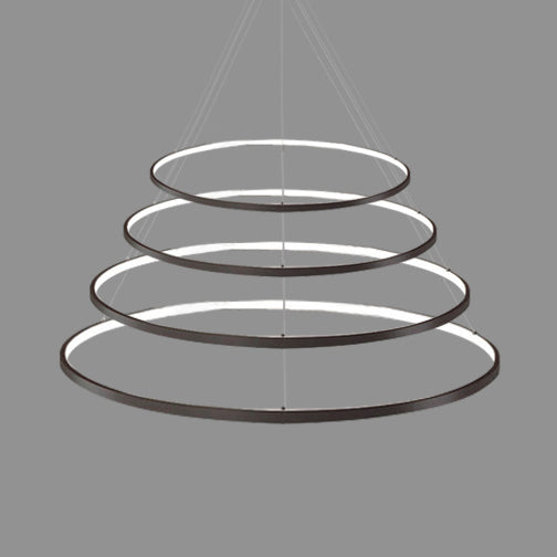 Modern Acrylic Led Ring Chandelier Pendant With 3/4/5 Lights - Black/White/Brown Ceiling Fixture In