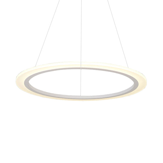 Modern Chandelier With Acrylic Shade - Contemporary Pendant Light Warm/White Illumination