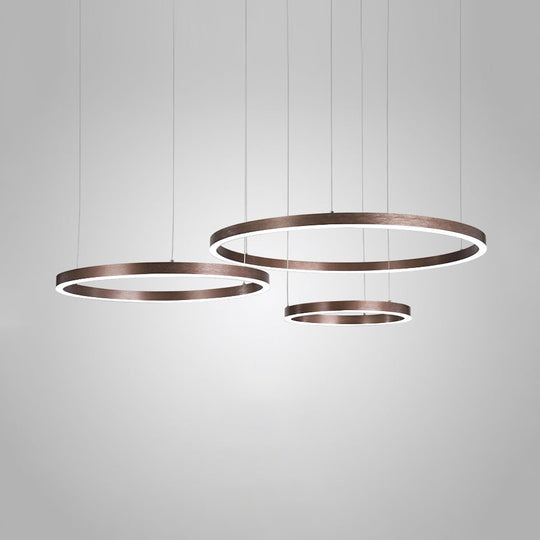 Contemporary Acrylic Shade Round Chandelier Pendant Ceiling Light - Warm/White Glow