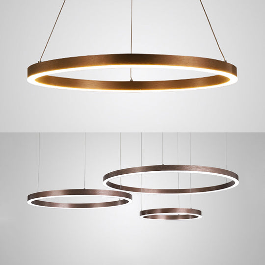 Contemporary Acrylic Shade Round Chandelier Pendant Ceiling Light - Warm/White Glow