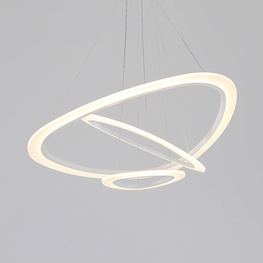 Modern Acrylic Triangle Chandelier - Led Ceiling Pendant Light In Warm/White 1/2/3-Head Fixture 3 /