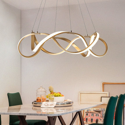 Modern Led Acrylic Ceiling Light: Twisting Chrome/Gold Chandelier Pendant (1/2/3-Light) -