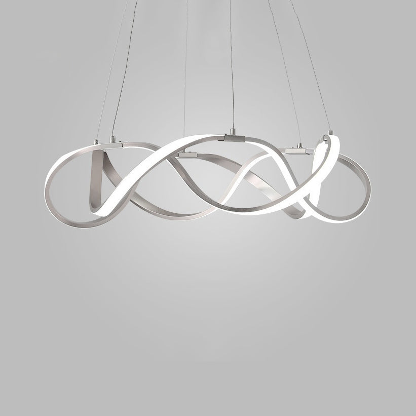 Modern Led Acrylic Ceiling Light: Twisting Chrome/Gold Chandelier Pendant (1/2/3-Light) -