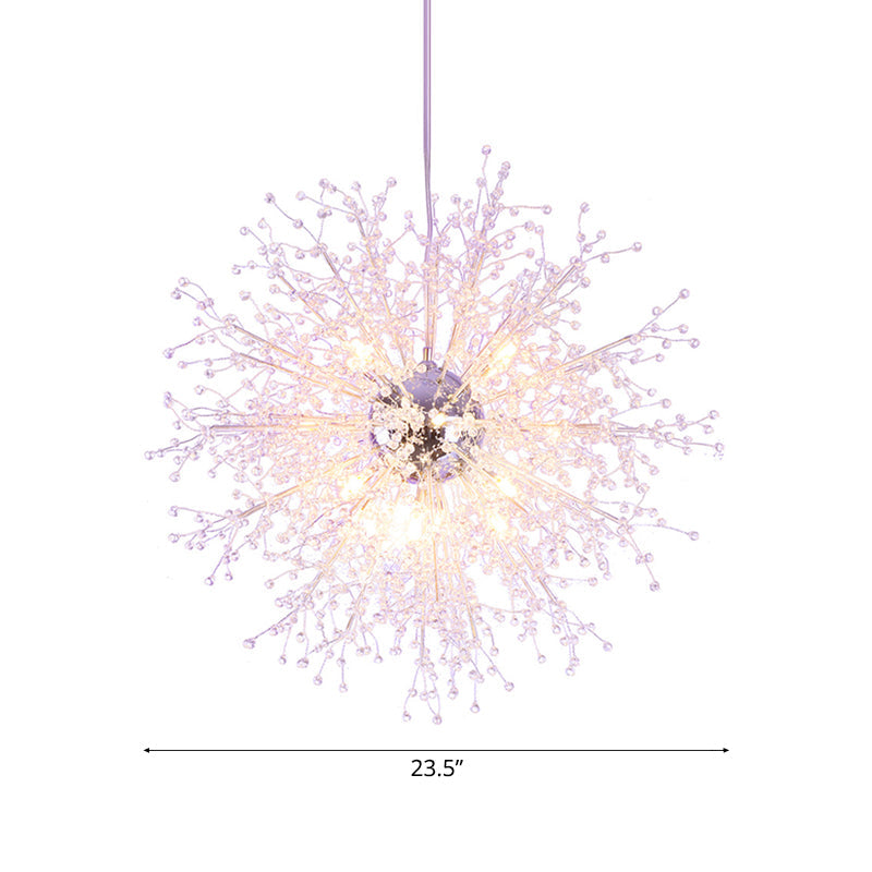 Clear Crystal Firework Shade Chandelier - 8/12 Light Indoor Ceiling Fixture Contemporary Lighting