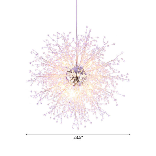 Clear Crystal Firework Shade Chandelier - 8/12 Light Indoor Ceiling Fixture Contemporary Lighting