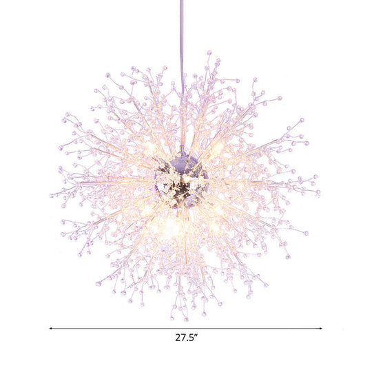 Clear Crystal Firework Shade Chandelier - 8/12 Light Indoor Ceiling Fixture Contemporary Lighting