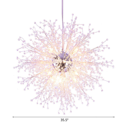 Clear Crystal Firework Shade Chandelier - 8/12 Light Indoor Ceiling Fixture Contemporary Lighting