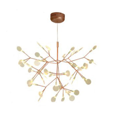 Contemporary Black/Rose Gold Branching Ceiling Fixture With Acrylic Chandelier (30/45 Lights) 45 /