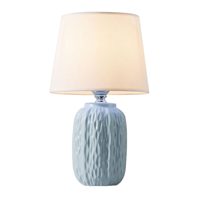 Modern Hammered Ceramic Night Lamp In Pink/Blue/Yellow With Tapered Lampshade

Note: Its Important