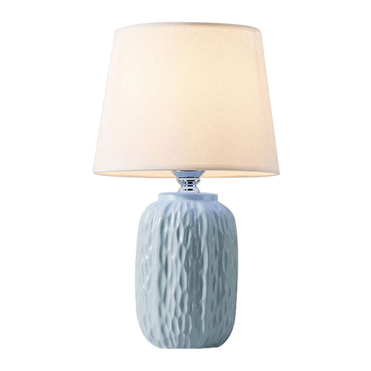 Modern Hammered Ceramic Night Lamp In Pink/Blue/Yellow With Tapered Lampshade

Note: Its Important