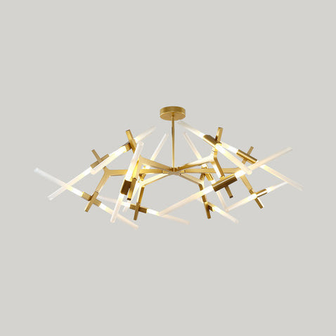 Modern Metal Branch Chandelier - 6/10/14 Lights Black/Gold Hanging Light For Living Room