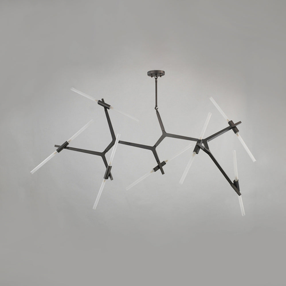 Modern Metal Branch Chandelier - 6/10/14 Lights Black/Gold Hanging Light For Living Room