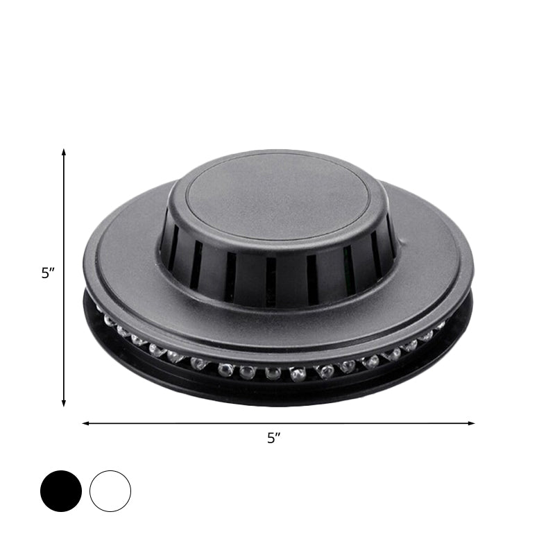 Modern Ufo Karaoke Bar Wall Light With Flashing Rgb Led In Black/White