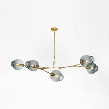 Bubble Chandelier With Modern Glass Ball Shade - 5/6/7 Lights Black/Gold Finish Ceiling Lighting