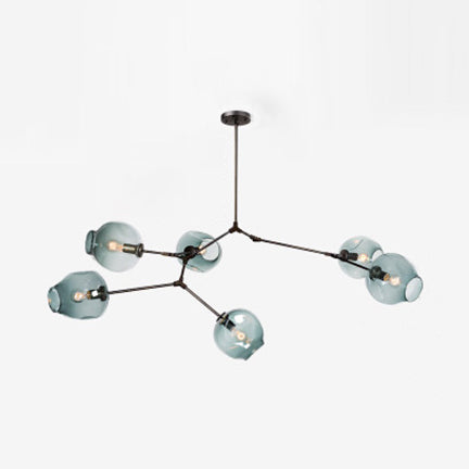 Bubble Chandelier With Modern Glass Ball Shade - 5/6/7 Lights Black/Gold Finish Ceiling Lighting