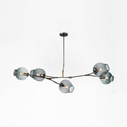 Bubble Chandelier With Modern Glass Ball Shade - 5/6/7 Lights Black/Gold Finish Ceiling Lighting