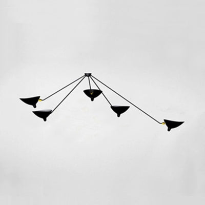 Metal Duckbill Hanging Lamp Post Modern 2/3/5 Lights Black Living Room Chandelier Light