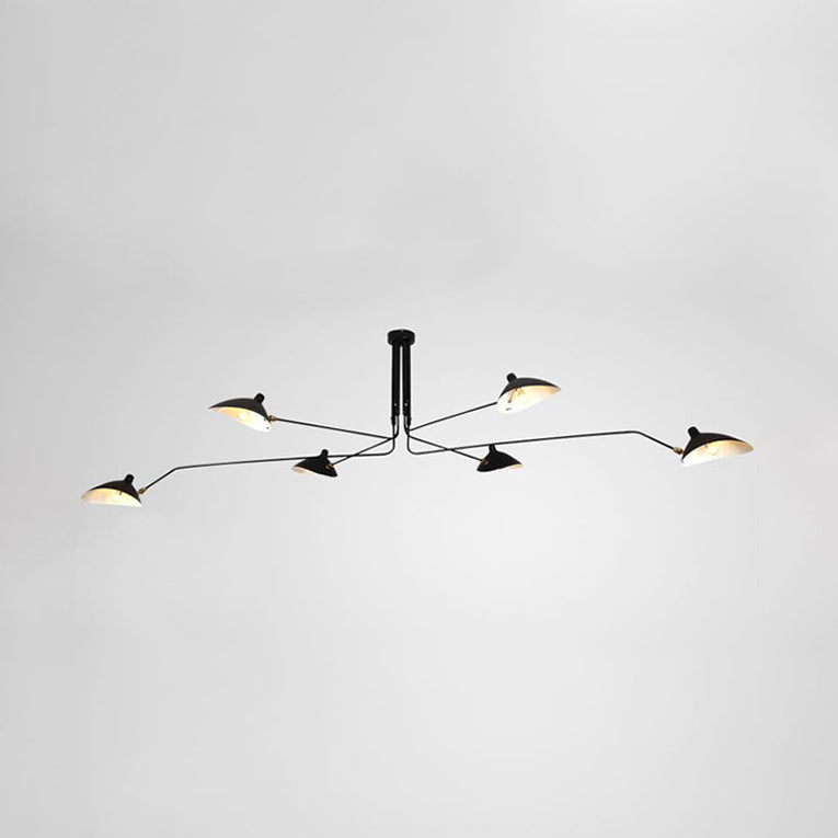 Modern Metal Duckbill Hanging Lamp, Black Chandelier with 2/3/5 Lights for Living Room