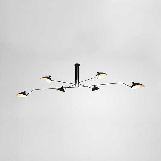 Metal Duckbill Hanging Lamp Post Modern 2/3/5 Lights Black Living Room Chandelier Light