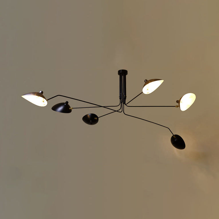 Modern Metal Duckbill Hanging Lamp, Black Chandelier with 2/3/5 Lights for Living Room