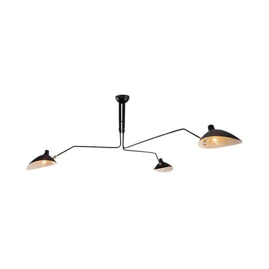 Modern Metal Duckbill Hanging Lamp, Black Chandelier with 2/3/5 Lights for Living Room