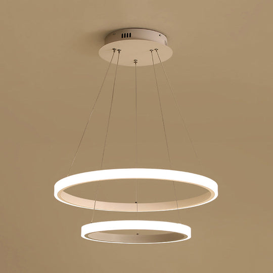 Simple Acrylic Led Pendant Light With Loop Design - Warm/White/Natural Options 2 / White