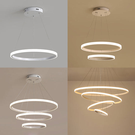 Simple Acrylic Led Pendant Light With Loop Design - Warm/White/Natural Options