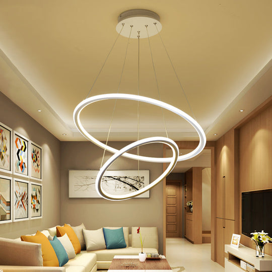 Adjustable 1/2/3-Light Pendant Chandelier With Acrylic Shade For Living Room Ceiling