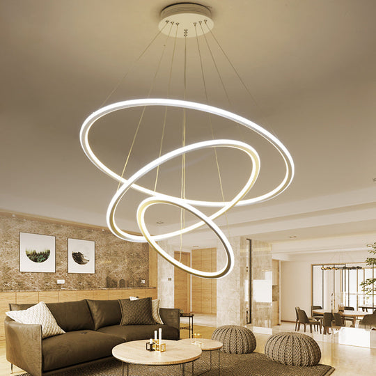 Adjustable 1/2/3-Light Pendant Chandelier With Acrylic Shade For Living Room Ceiling