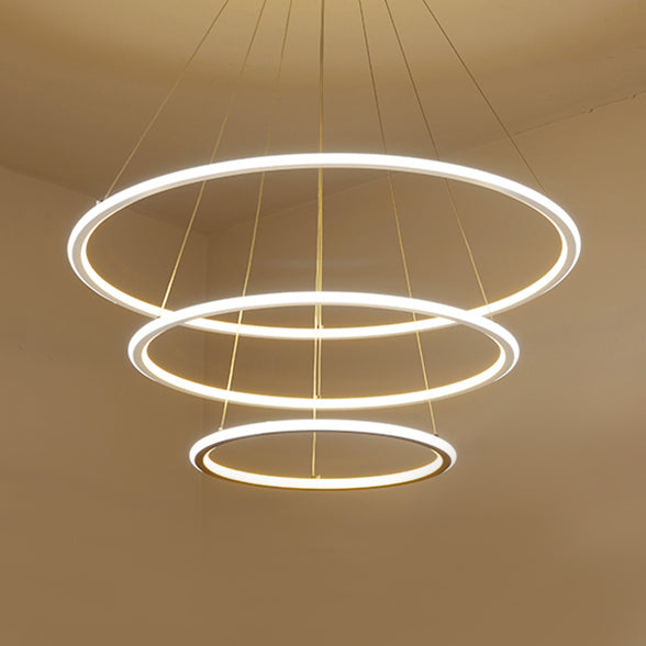 Adjustable 1/2/3-Light Pendant Chandelier With Acrylic Shade For Living Room Ceiling