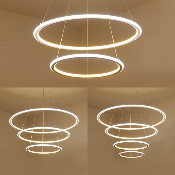 Adjustable 1/2/3-Light Pendant Chandelier With Acrylic Shade For Living Room Ceiling