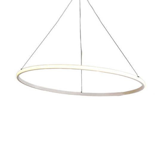 Contemporary Brown Multi-Ring Chandelier With Acrylic Shades - Led Pendant Lights For Living Room