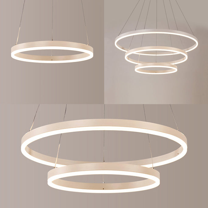 Modern 1/2/3-Light Chandelier Pendant With Acrylic Shade - Brown/Black/White Ceiling Light In