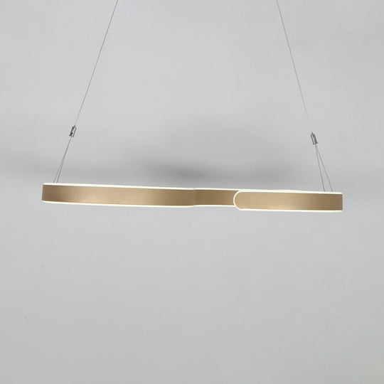 Modern S-Shaped Led Acrylic Chandelier - Brown/Gold Finish 23.5/31.5 Wide Warm/White/Natural Light