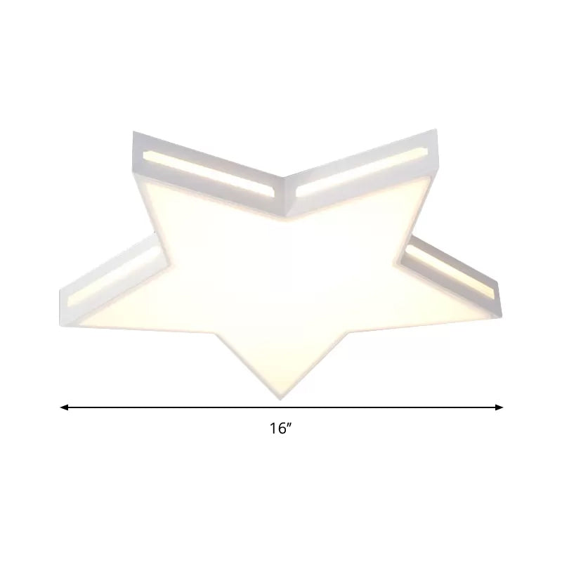 Modern White Star Led Ceiling Lamp For Boys Bedroom