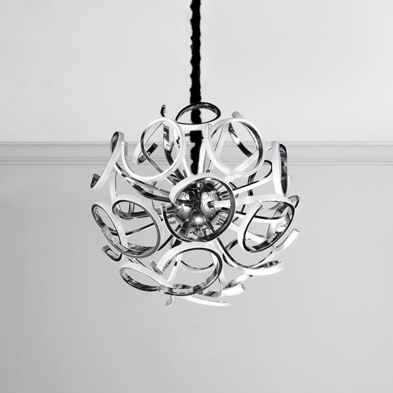 Globe Chandelier Pendant Light - Contemporary Acrylic Gold/Silver Finish 12/18/24 Lights White/Warm